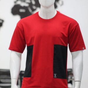 Dual-Tone Panel Round Neck T Shirt