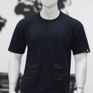 Dual-Tone Panel Round Neck T Shirt