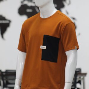 Dual-Tone Panel Round Neck T Shirt